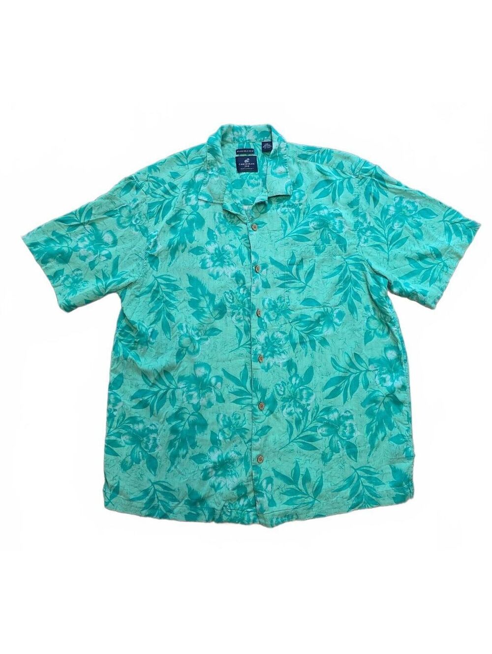 Caribbean Joe Men's XXL Washable Silk Tropical Print Shirt